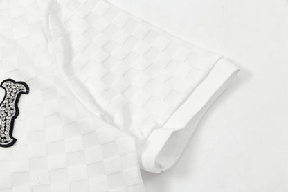 250305 New high quality knitted checkered polo shirt