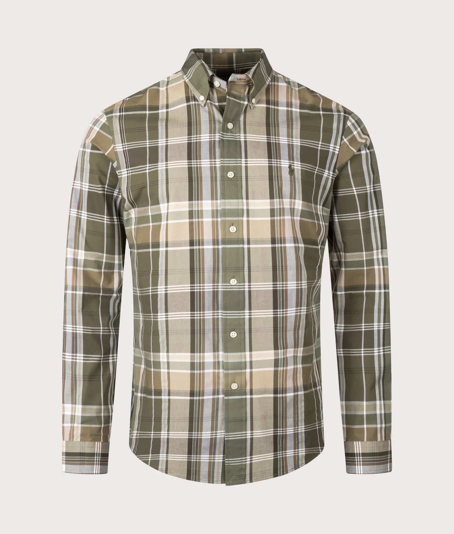 Custom Fit Plaid Stretch Poplin Shirt