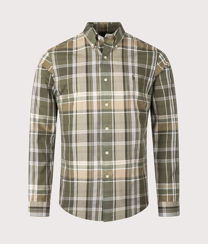 Custom Fit Plaid Stretch Poplin Shirt