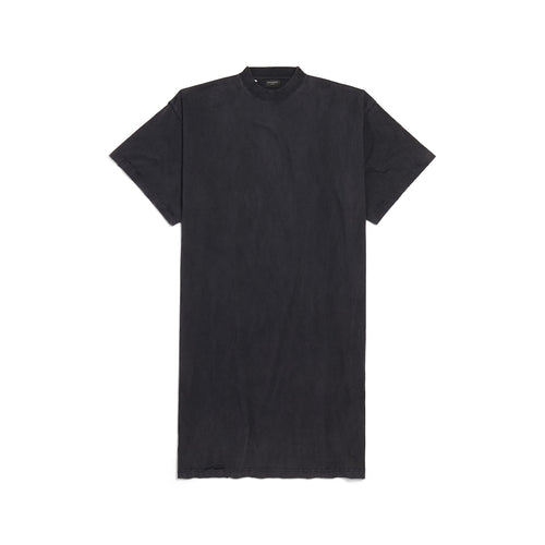 WOMEN'S PAINTED T-SHIRT DRESS IN BLACK FADED