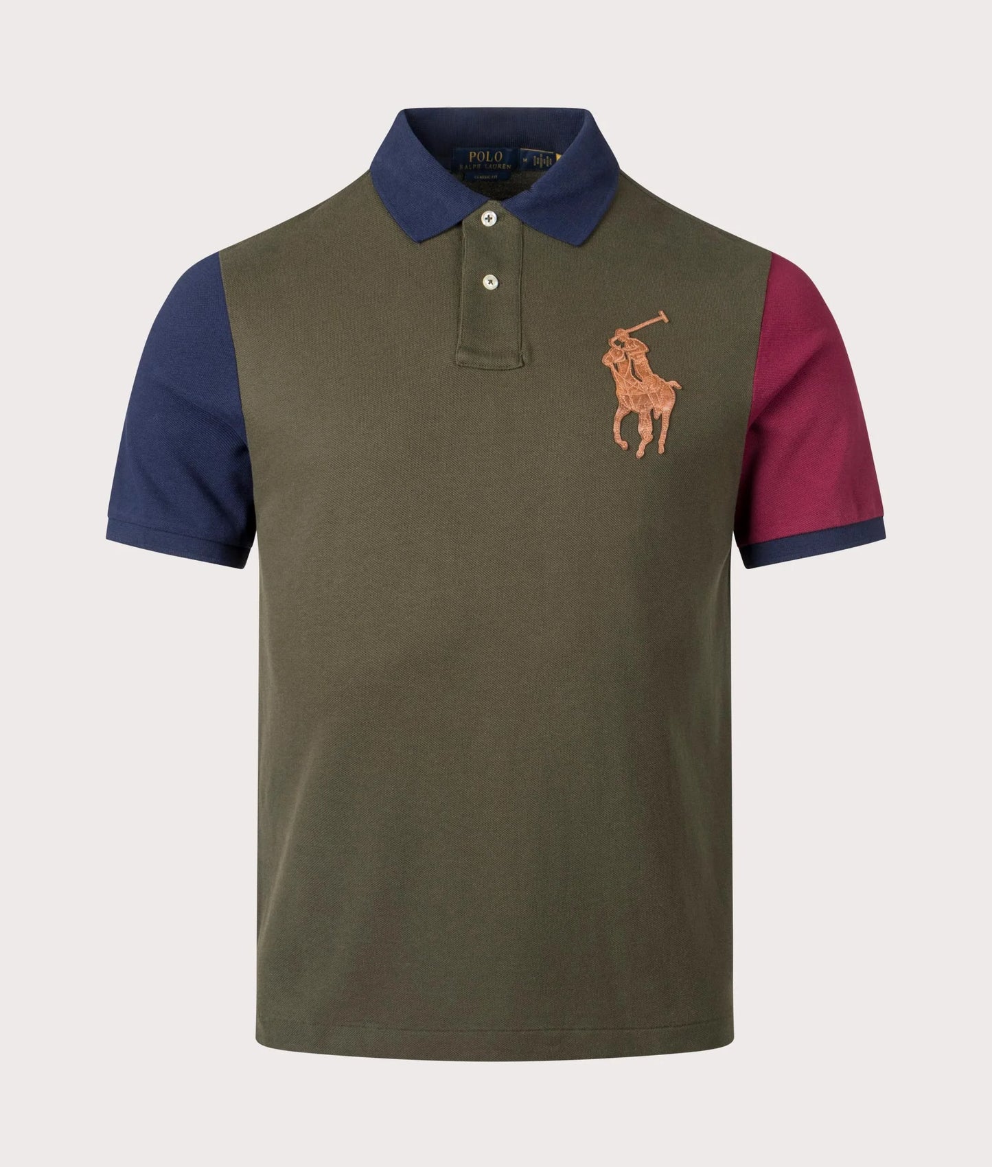 Classic Fit Leather-Pony Mesh Polo Shirt