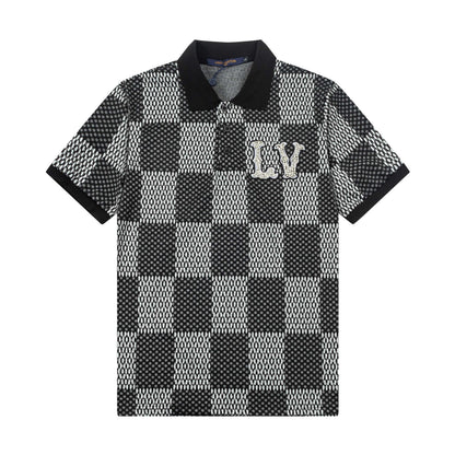 250305 High-end series of high quality checkered POLO shirt