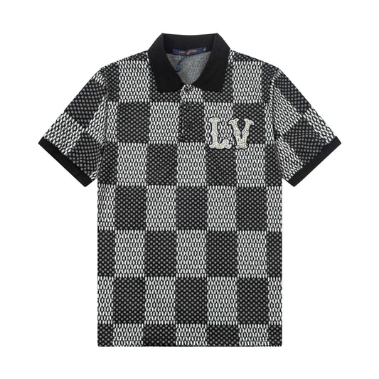 250305 High-end series of high quality checkered POLO shirt