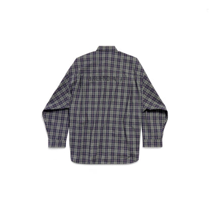 MEN'S BALENCIAGA SHIRT OVERSIZED IN DARK BLUE