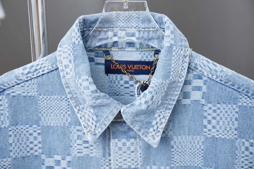 250404 New high-quality checkered denim signature polo vest