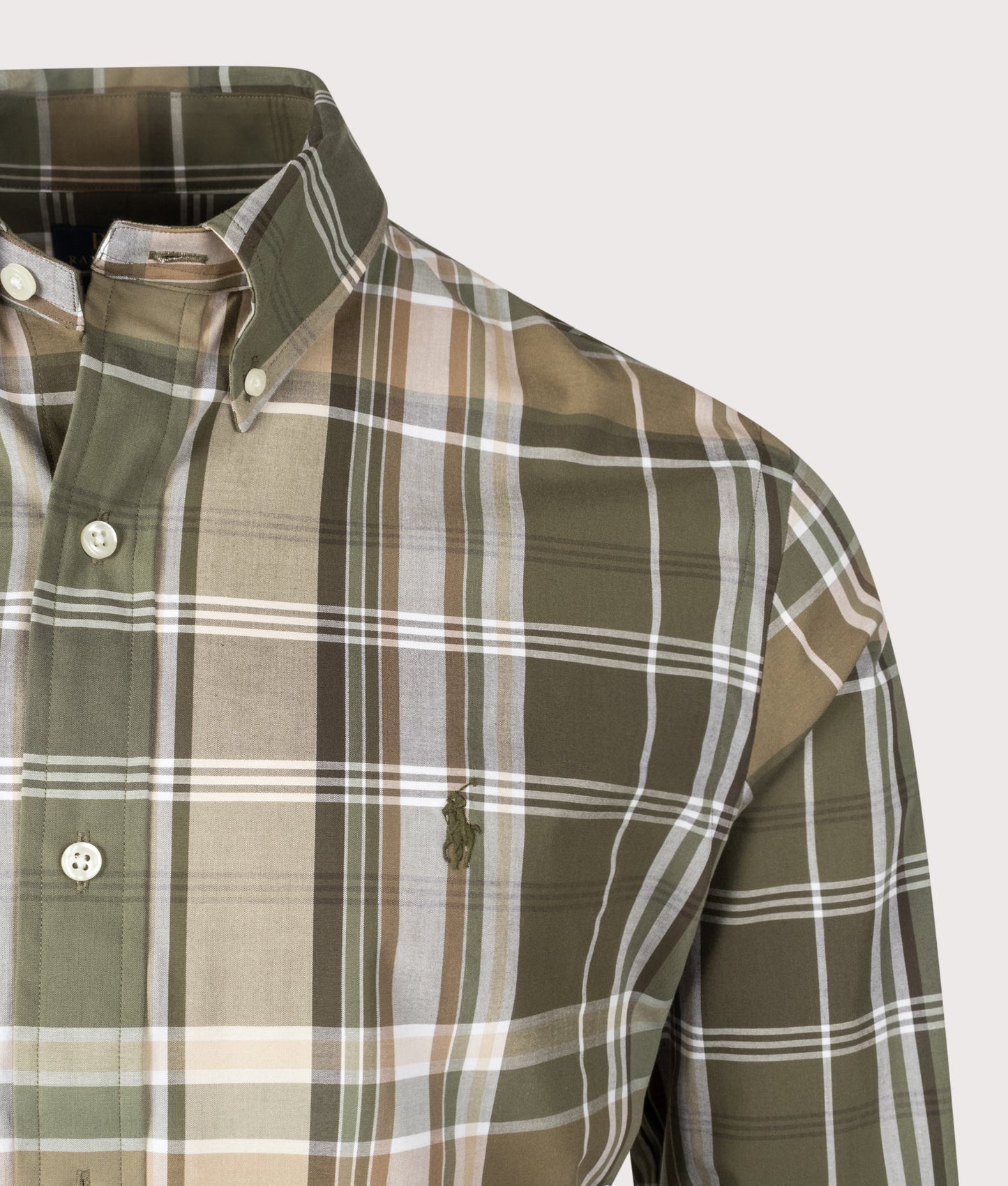 Custom Fit Plaid Stretch Poplin Shirt