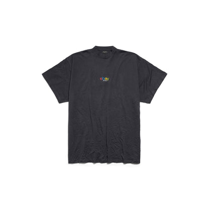 MEN'S EBAY T-SHIRT OVERSIZED IN BLACK FADED