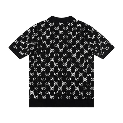 250408 New high-quality jacquard fabric knitted POLO shirt