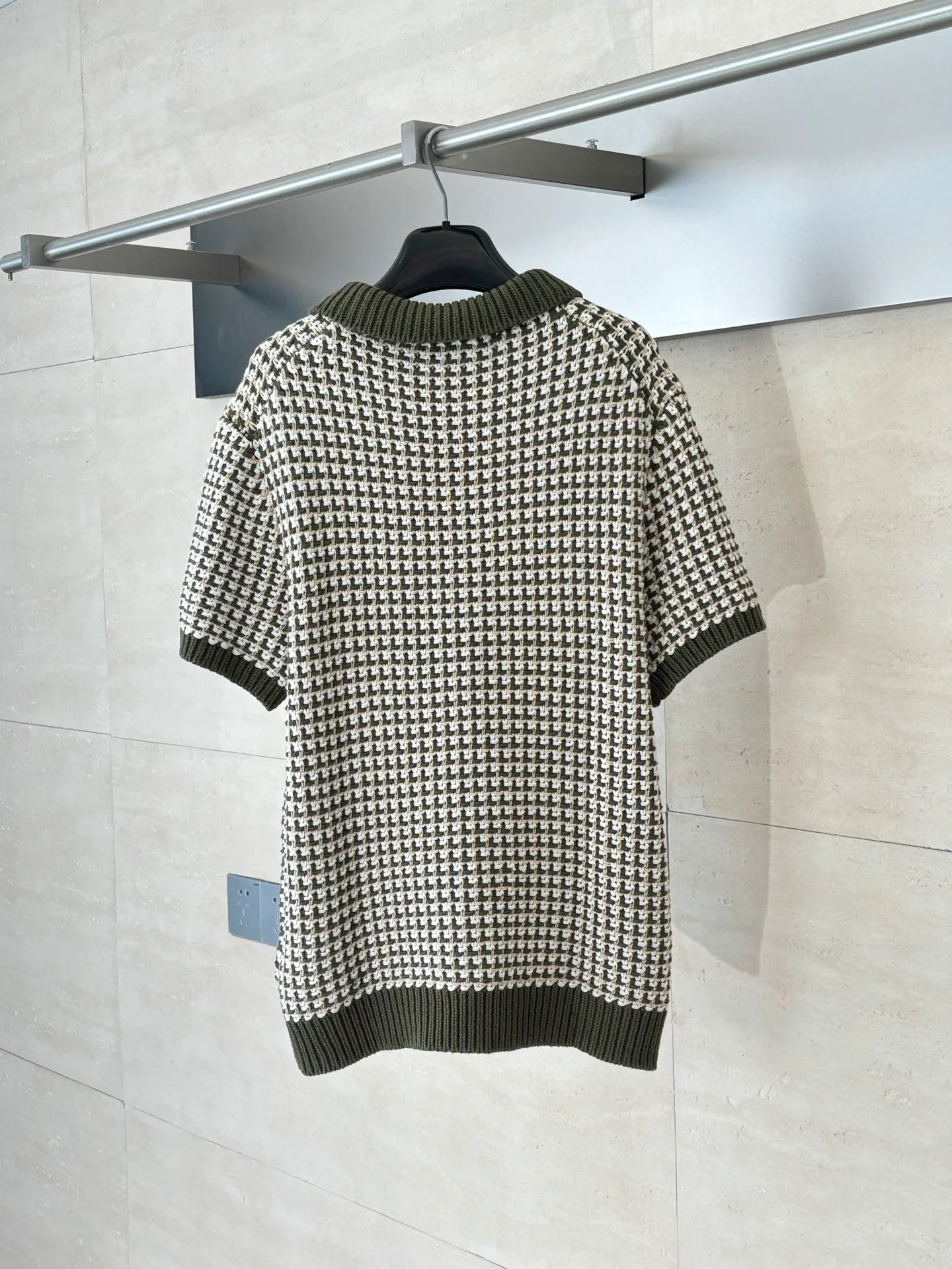 250908 New top-quality color-blocked jacquard knitted short-sleeved POLO shirt