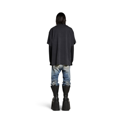 MEN'S 3B LIQUEFIED T-SHIRT OVERSIZED IN BLACK/GREY