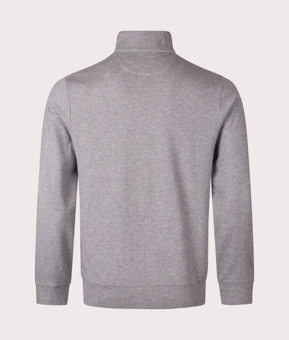 Luxury Jersey Houndstooth Quarter Zip Sweatshirt