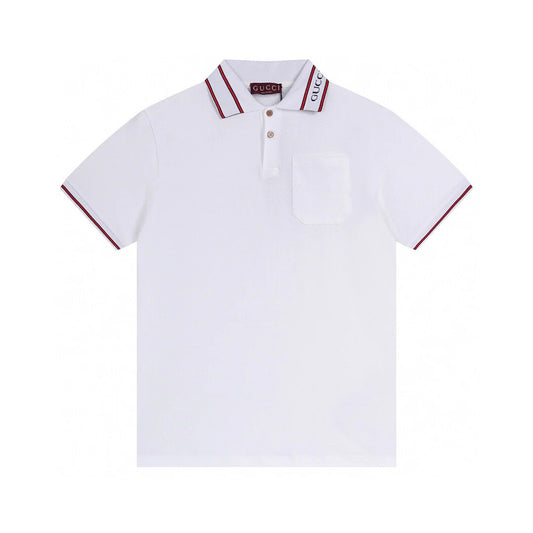 250313 New simple color matching lapel POLO