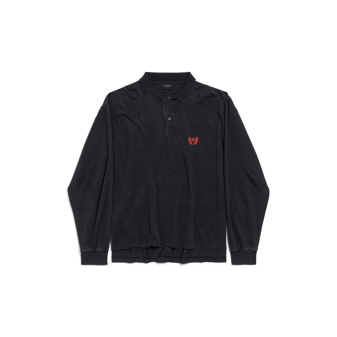 MEN'S LAUREL CLASSIC LONG SLEEVE REGULAR POLO IN FADED BLACK