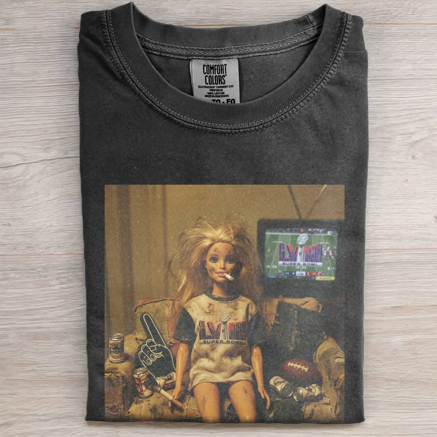 BARBIECORE GRUNGE RETRO SUPER BOWL TEE