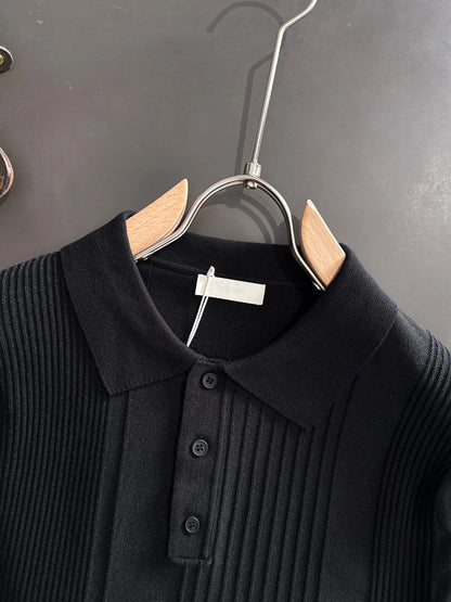 260511 New high-quality combed cotton yarn knitted polo shirt