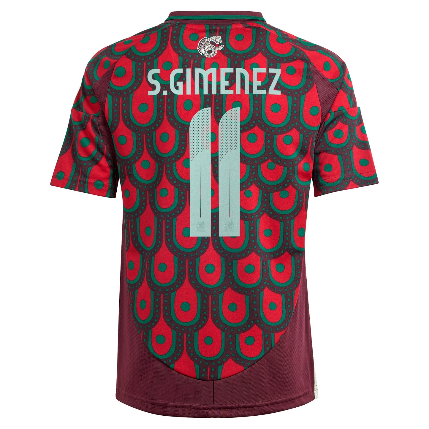 Santiago Giménez Mexico National Team Youth 2024 Home Replica Player Jersey - Burgundy