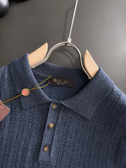 260511 New high-quality combed cotton yarn knitted polo shirt