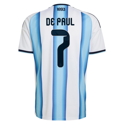 Rodrigo De Paul Argentina National Team 2026 Home Replica Jersey - White