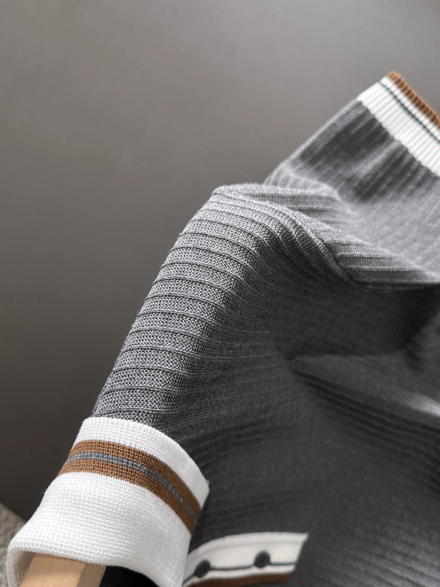 260511 New high-quality combed cotton yarn interwoven collar-neck knitted POLO