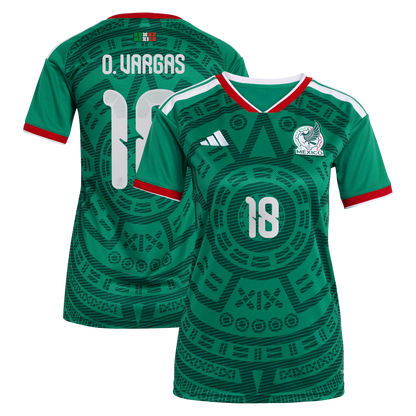 Obed Vargas Mexico National Team Women's 2026 Home Replica Jersey- Green