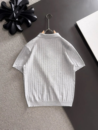 260511 New high-quality combed cotton yarn knitted polo shirt