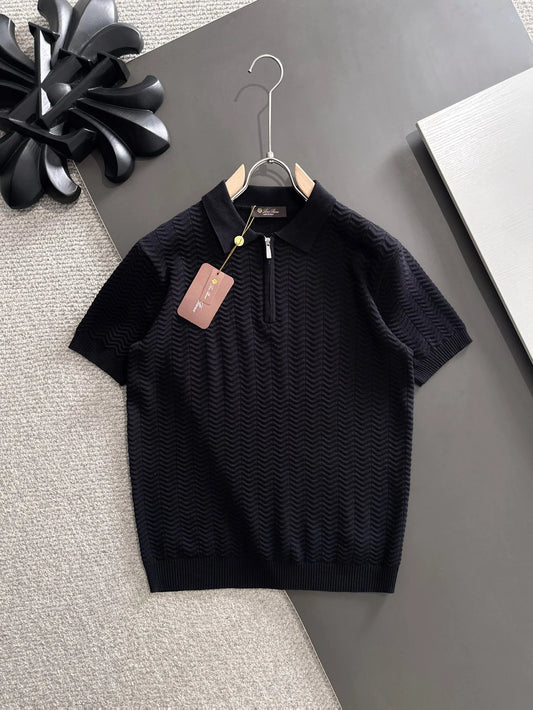 260511 New high-quality combed cotton yarn knitted polo shirt