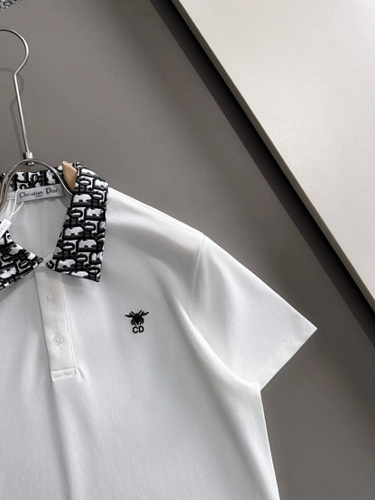 260511 New high-quality embroidered neckline jacquard patchwork design Polo shirt