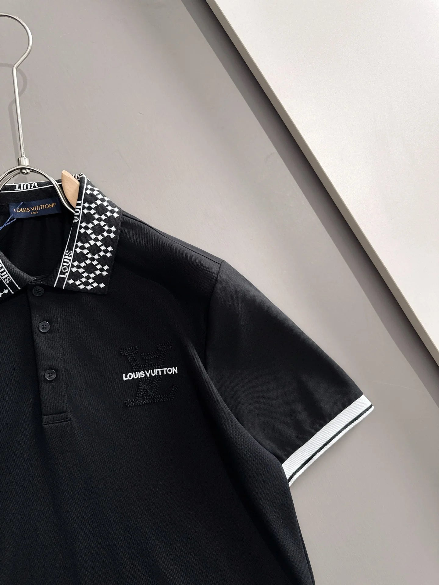260511 New high-quality embroidered neckline jacquard patchwork design Polo shirt