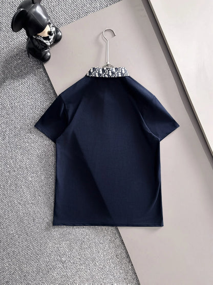 260511 New high-quality embroidered neckline jacquard patchwork design Polo shirt